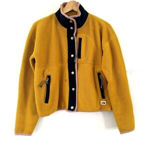 The North Face Cragmont Fleece Snap Button Zip‎ Pocket Yellow Jacket Size XSmall